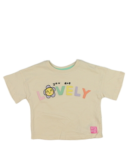 Krémové triko s barevným nápisem George