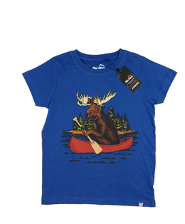Nové modré triko s jelenem 
