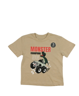 Hnědé triko s dinosaurem