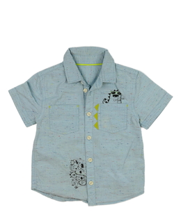 Modrá košile s dinosaury 