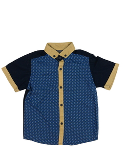 Modrá košile s hnědými detaily Next