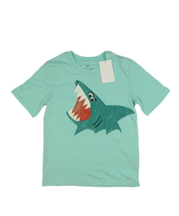 Nové mentolové triko se žralokem H&M