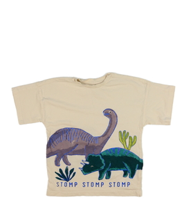 Světle hnědé triko s dinosaury George