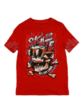 Červené stylové triko s lebkou F&F