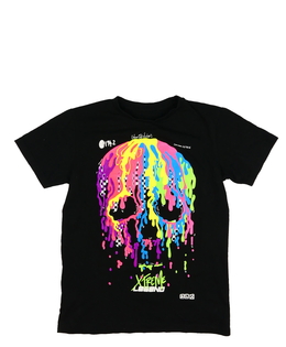 Černé triko se stylovou lebkou 