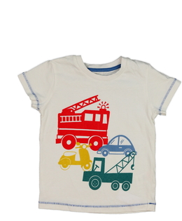 Krémové triko s auty 