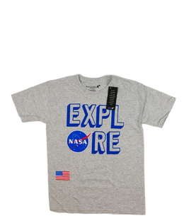 Nové šedé melírované triko s motivem NASA 
