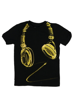 Černé triko se sluchátky Next