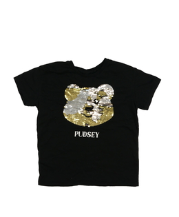 Černé triko s flitrovým medvědem George