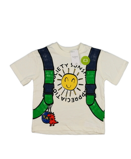 Nové krásné bílé triko s celopotiskem Nutmeg