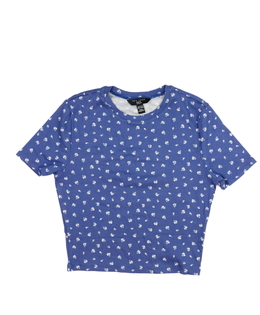 Modrý crop top s květinami vel. 170 New Look