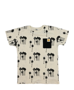 Krémové triko s palmami Primark