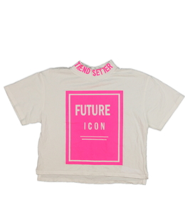 Bílo-růžový crop top River Island 