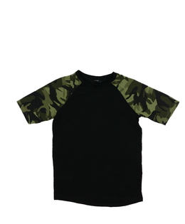 Černé triko se zelenými rukávy George