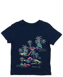 Tmavě modré triko s palmami Primark 