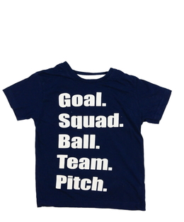 Tmavě modré triko s nápisy Primark