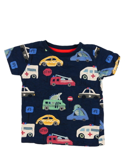 Tmavě modré triko s auty Next