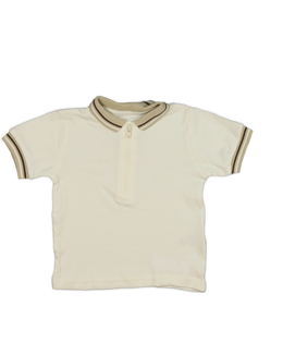 Krémové triko s hnědými detaily 