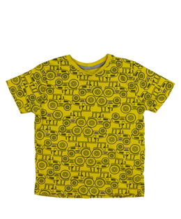 Žluté triko s traktory 