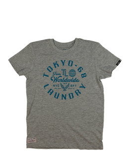 Šedé melírované triko s nápisem 