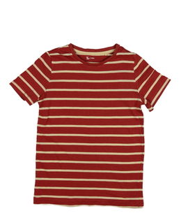Červené triko s krémovými pruhy Tu 