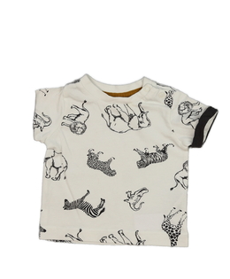 Bílé triko se zvířátky safari Nutmeg