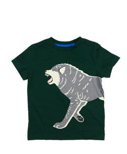 Zelené triko s vlkem 