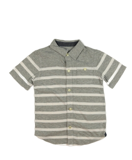 Šedo-bílé triko s límečkem Gap 