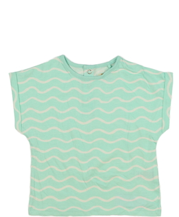 Tyrkysové triko s bílými pruhy