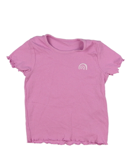 Růžové žebrované triko s duhou George