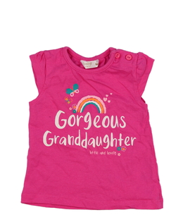 Sytě růžové triko s obrázky M&Co