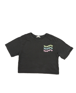Tmavě šedý crop top 
