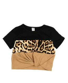 Černo-hnědý crop top 