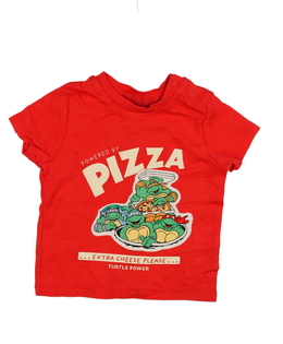 Červené triko s pizzou Želvy Ninja 