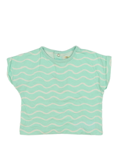 Tyrkysové triko s bílými pruhy 