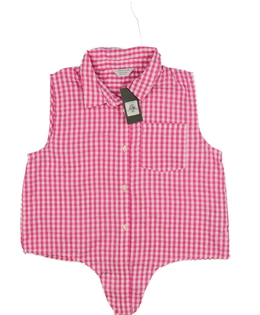 Nová růžová kostkovaná crop košile Primark 