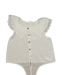 Krémová crop košile s volánkovým límečkem Next