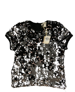 Nové tmavé flitrované crop triko Primark 
