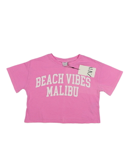 Nový růžový crop top s nápisy Zara