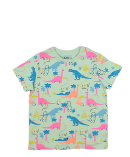 Světle modré triko s dinosaury M&S