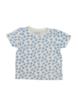Bílé triko s modrými srdci Primark 