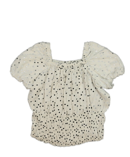 Krémový prošívaný crop top s kolečky 