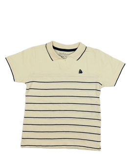 Krémové triko s pruhy a límečkem Primark 