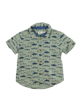 Zelená slabá košile se žraloky Zara
