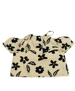 Žlutý květinový crop top Zara