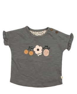 Šedé melírované triko s obrázky Next