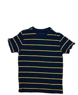 Tmavě modré triko se žlutými pruhy Primark 