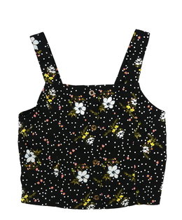 Černý květinový vzdušný crop top M&Co