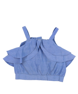 Modrý zdobný crop top River Island 