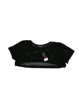 Nový černý síťovaný crop top 